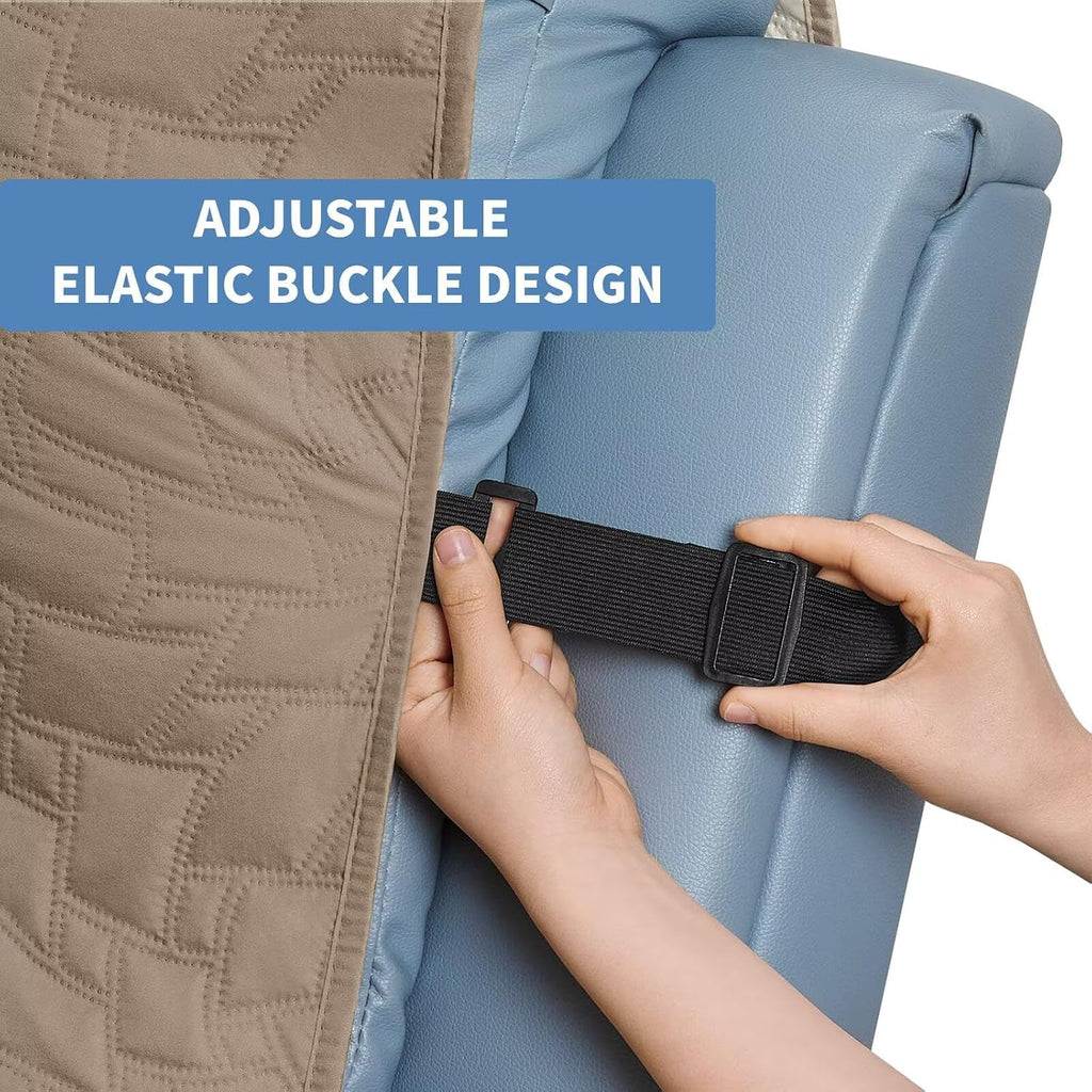 Non Slip Quilted Sofa Cover, Water Resistant Slipcover Furniture Protector for 3 Cushion Sofa Pet Friendly, Washable