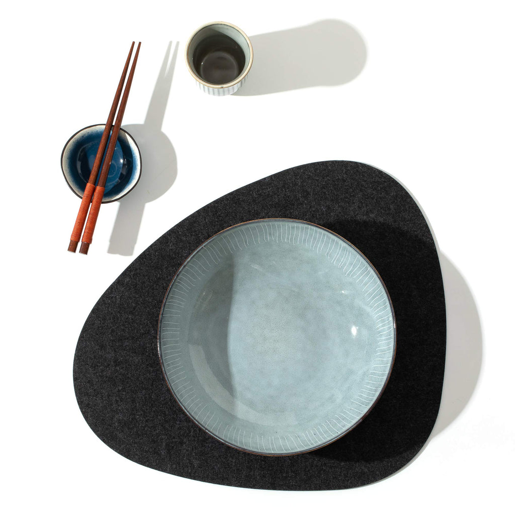 Table Coaster Set of 6 | Non-Slip, Heat-Resistant, Washable Placemats | Suitable for Outdoor Use | Dark Gray, Oval