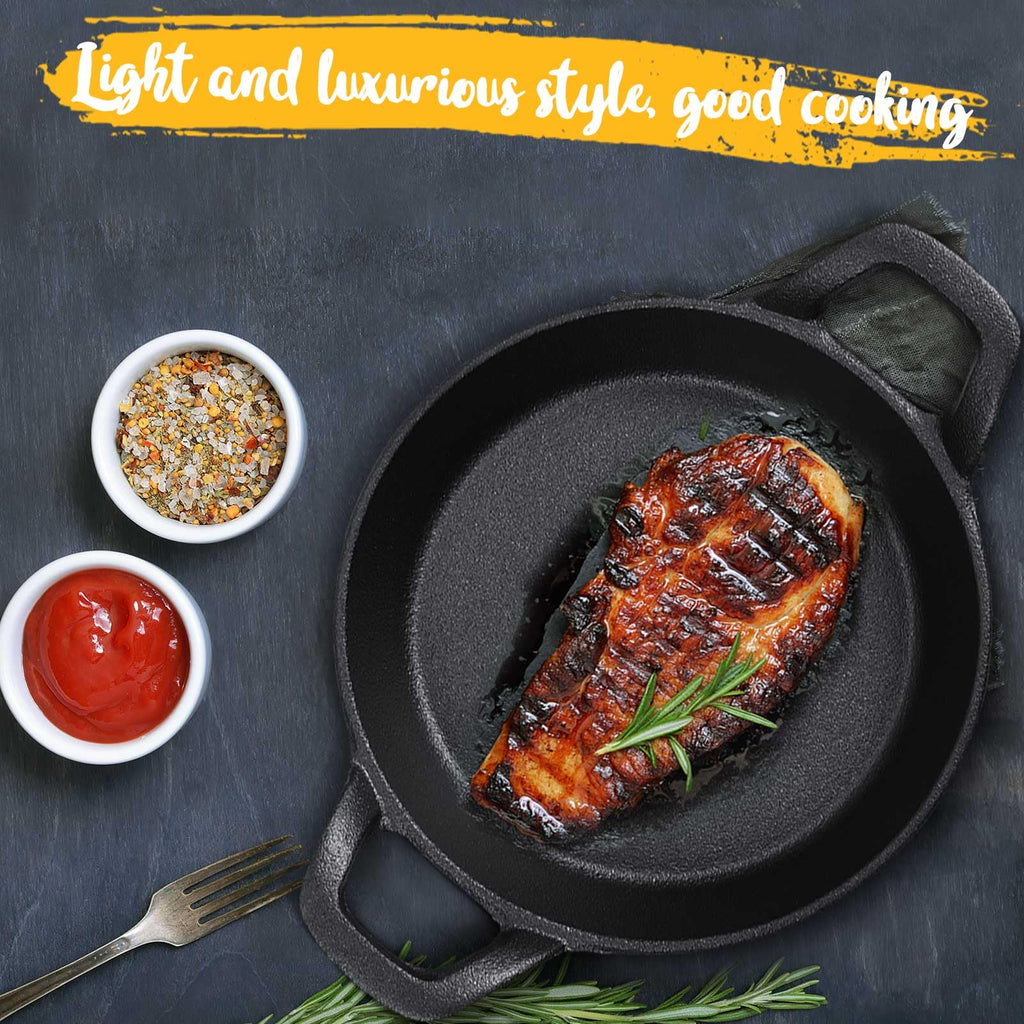 4 Pack Mini Cast Iron Skillets 6.3 x 6.3 x 1.5 Inch Pan Ramekin Set
