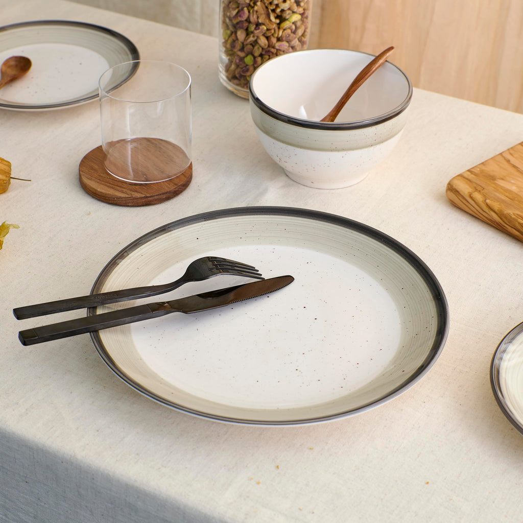 Harlow 24-Piece Dinnerware Set Earthenware, Stoneware Dish Set for 8, Plates and Bowls Set, Microwave and Dishwasher