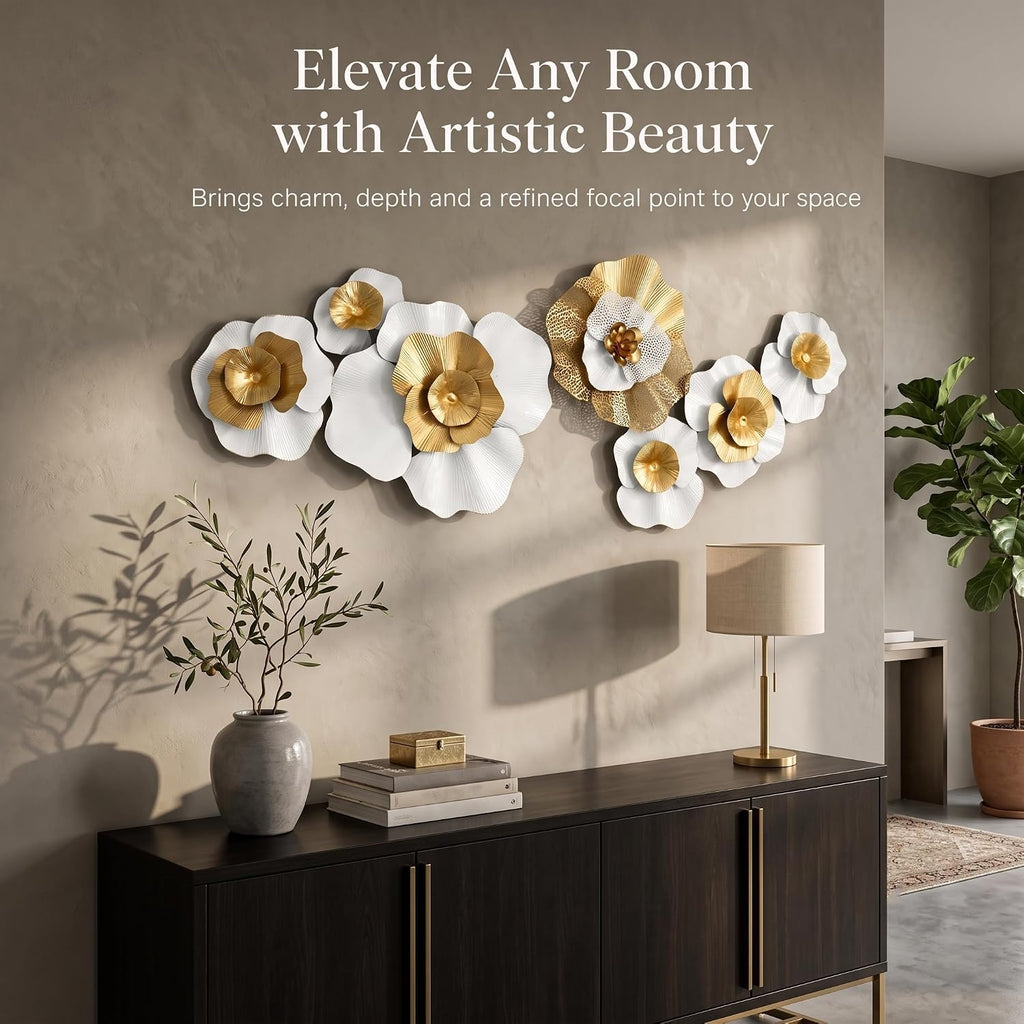 48x18in Large 3D Metal Wall Art,Geometric Design