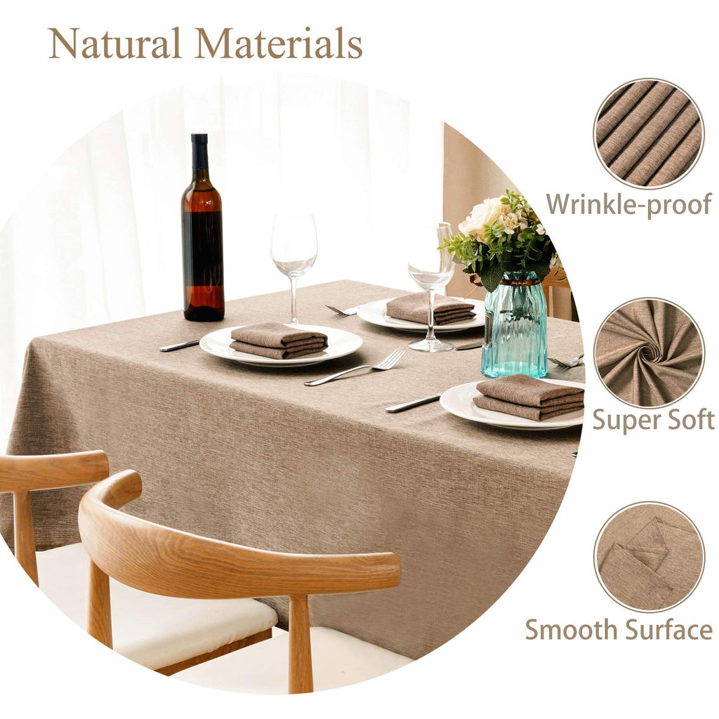 Rectangle Table Cloth Linen Farmhouse Tablecloth Waterproof Anti-Shrink Soft and Wrinkle Resistant Decorative Fabric