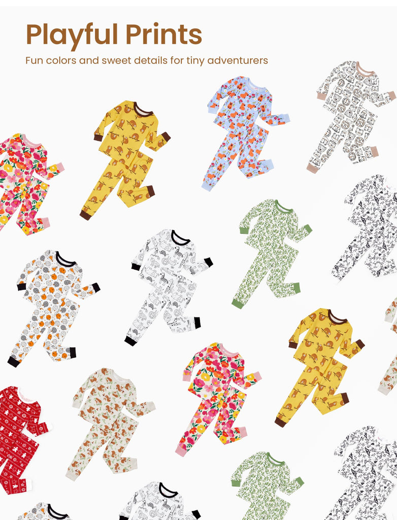 Bamboo Viscose Pajama Set for Toddlers with Improved Tensile Strength, Snug Fit Pjs Sleeper for Baby Boys Girls Kids