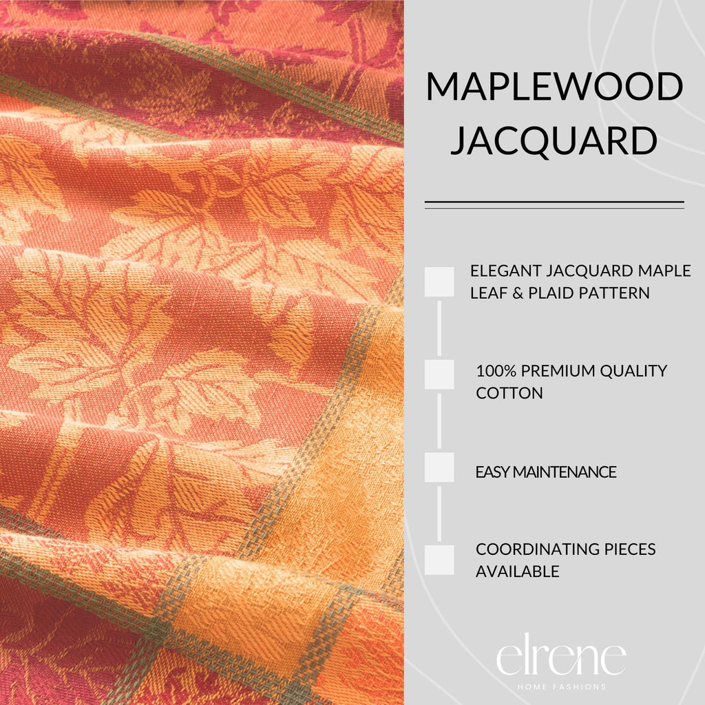 Maplewood Jacquard Harvest Cotton Tablecloth, Multicolor - 52" W x 70" L