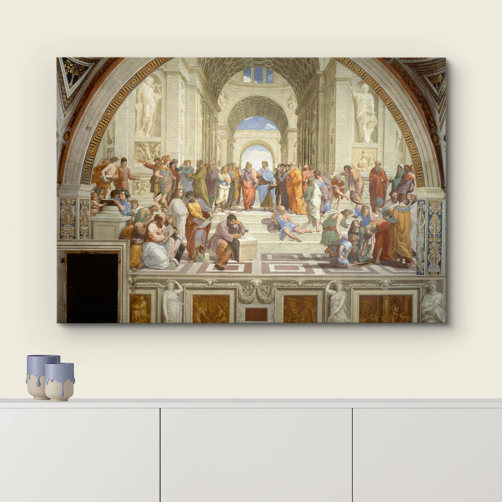 Canvas Print Wall Art The School of Athens by Raphael People Historic Illustrations Fine Art Traditional Scenic
