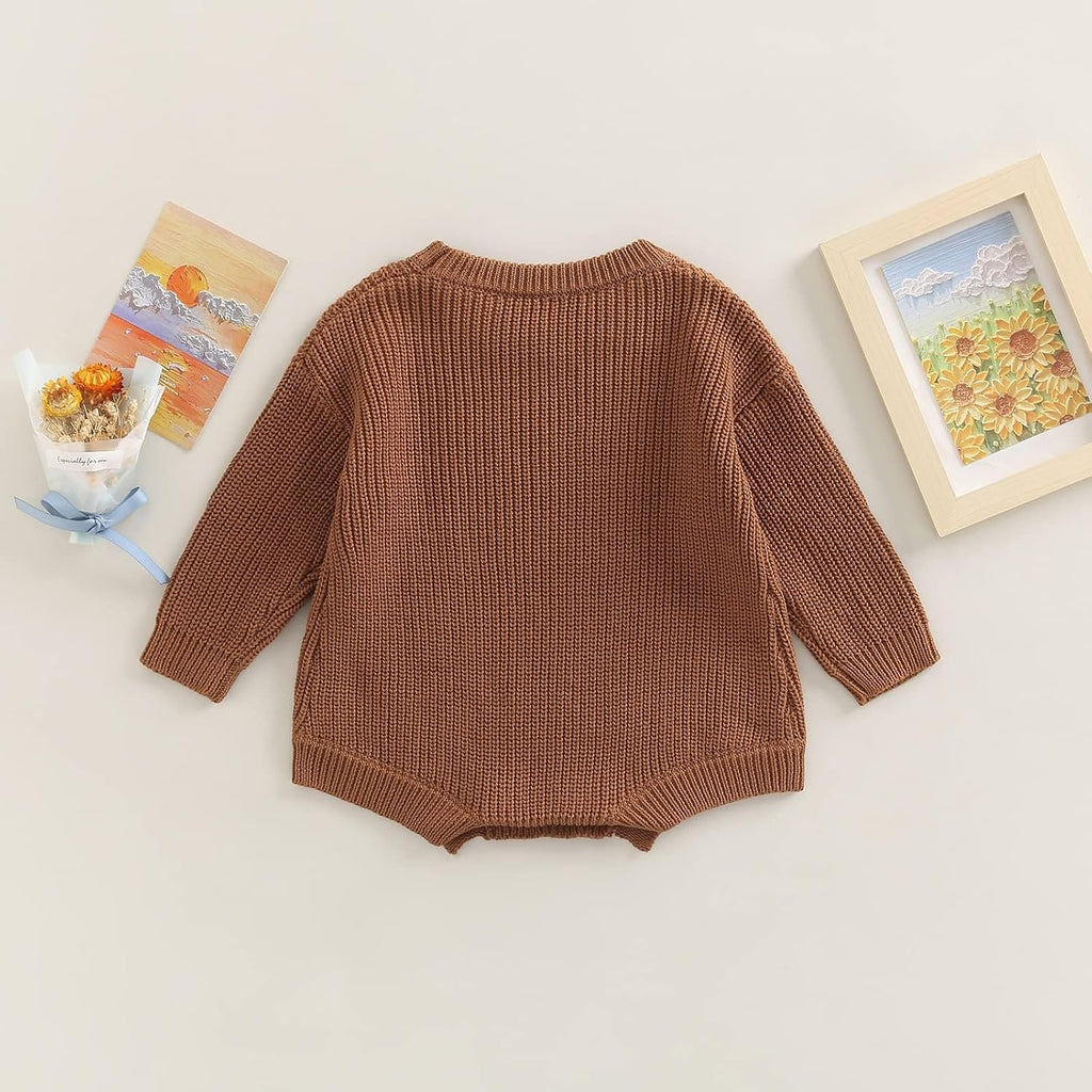 Baby Boy Girl Sweater Oversized Long Sleeve Knitted Romper