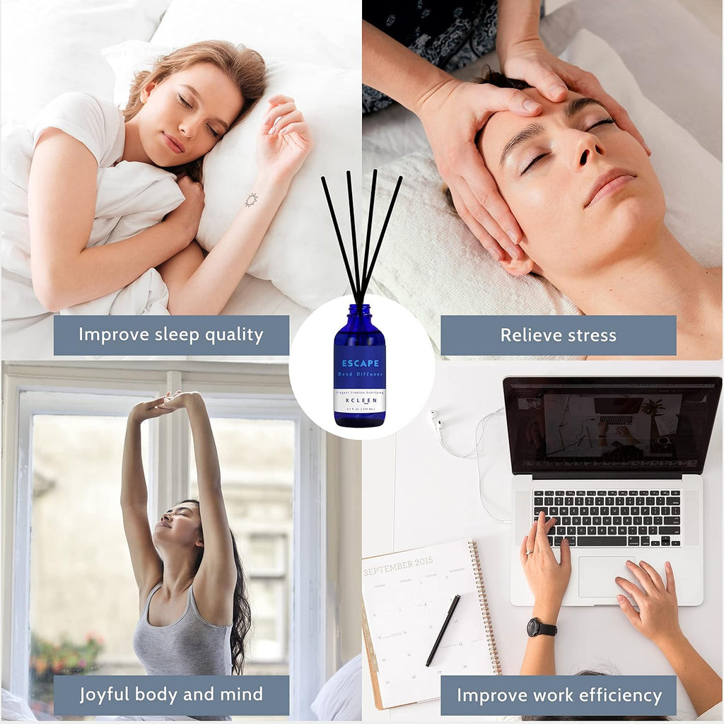 Reed Diffusers Set, 3.7 Oz Scent Diffuser, 6 Reed Diffuser Sticks, Home Fragrance Hyacinth, Peony & Citrus - Set of 37