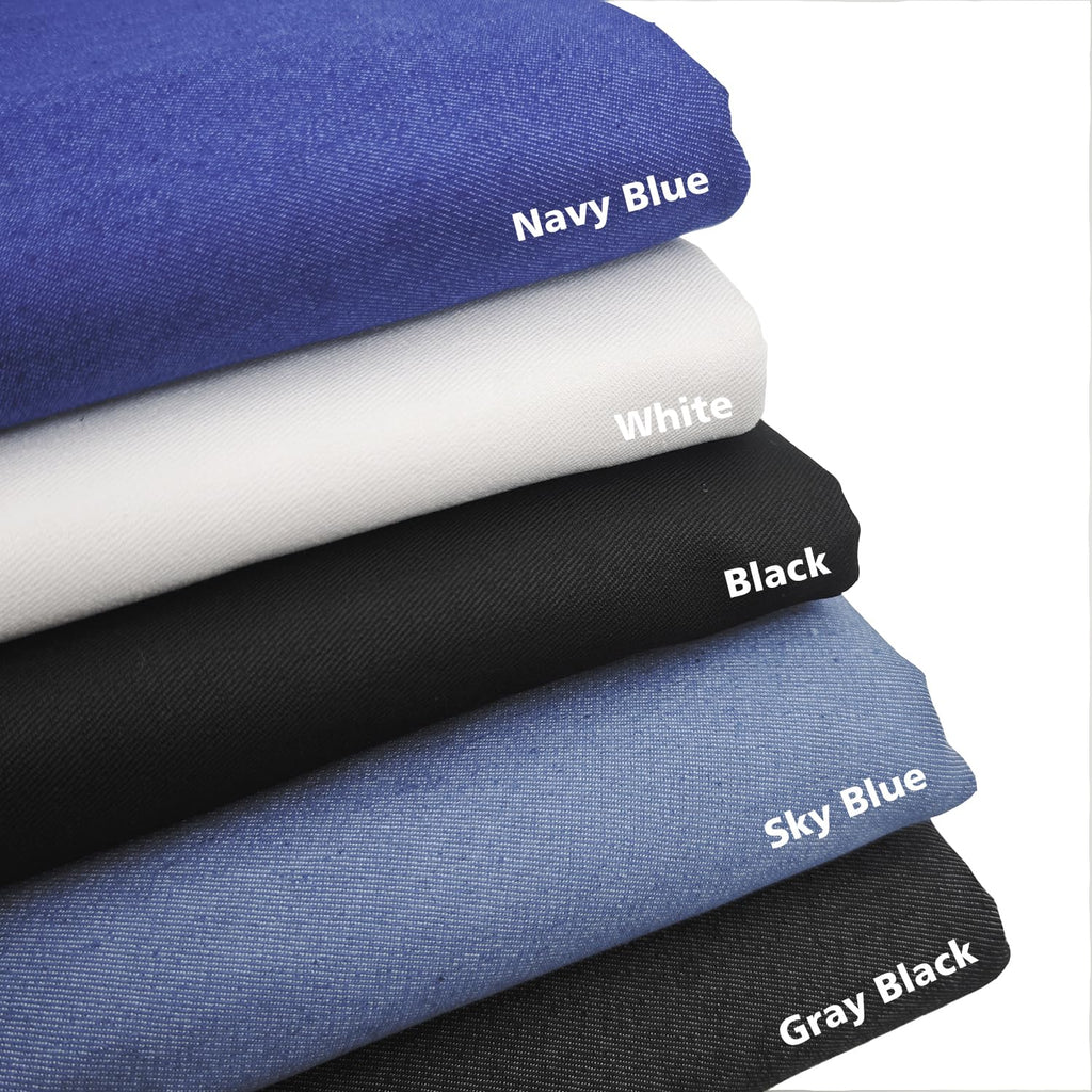 5 Yard 8 oz White Denim Fabric for Sewing (60''x180'')
