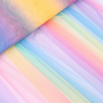 Rainbow Gradient Tulle Fabric for Sewing DIY Crafts Tutu Tulle Dress Making Table Runner Curtain Drapes Home &