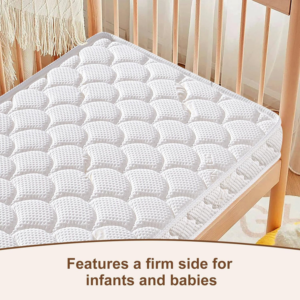 Premium Crib & Toddler Mattress-52"x27.6"x5", 100% Knitted Fabric, Soft Moisture Absorbent & Breathable Crib
