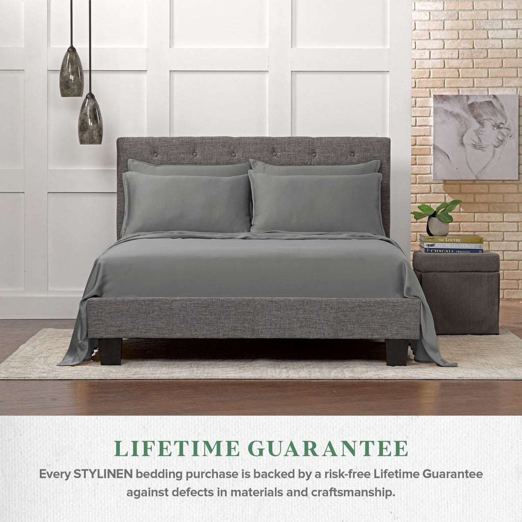 100% Organic Eucalyptus Bed Sheets King Size 4 Piece Set, Tencel Lyocell, Silky Soft & Smooth, Breathable, 16 Inch