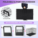 Dog Crate | 48" | Black | Foldable Metal Kennel with Double Doors, Secure Slide-Bolt Latches