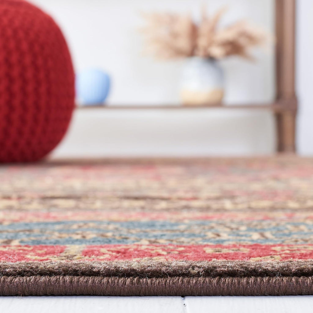 Mahal Area Rug - 9' x 12', Navy & Red, Traditional Oriental Design, Non-Shedding & Easy Care
