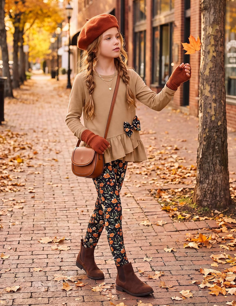 Toddler Girl Clothes Fall Outfit Long Sleeve Tops Leggings Set