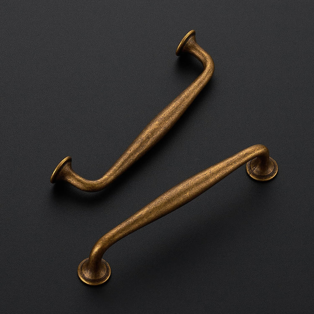 Antique Brass Cabinet Handles Solid Pulls 5 Inch 20 Pack