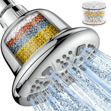 Filtered Shower Head - High Pressure Shower Head with Filter for Hard Water Softener
