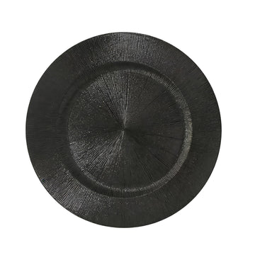 Black Charger Plates Bulk 13 Inch/Black Charger Plate 13 in Round Matte Reef Plate Charger Ruffled Rim Dinner Hollow
