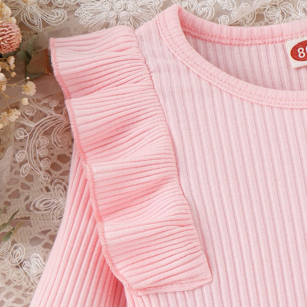 Baby Toddler Girl Outfits Fall Winter Clothes Turtleneck Knitted Cotton Long Sleeves Tops & Button Mini Skirts Set