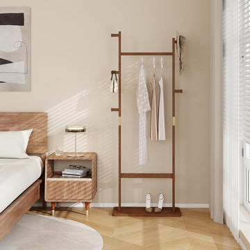 Solid Wood Coat Rack with Dimensions 23.6 x 11 x 64.1 Inches, Environmentally Friendly, Easy to Assemble, Ideal Spaces