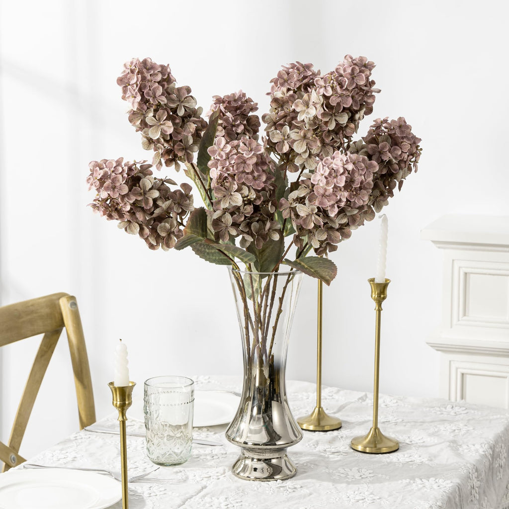 Fake Silk with Stems, Brown Fall Artificial, Winter Artificial for Decoration Vase Indoor and Outdoor 24"(Brown ) 8PCS