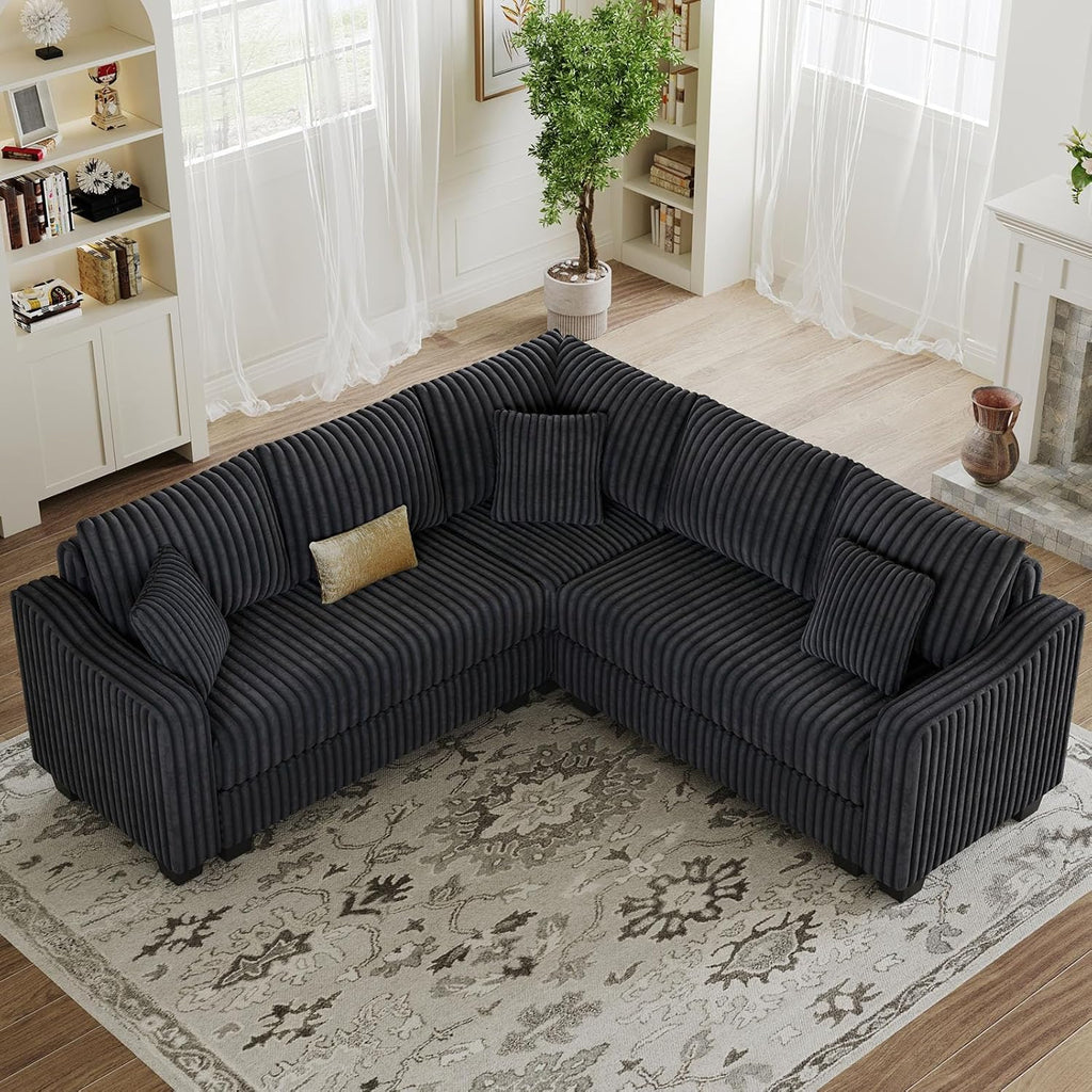 Belffin Convertible Sectional Couch with Chaise Corner Sectional Sofa L Shaped Couch Reversible Corner Upholstered