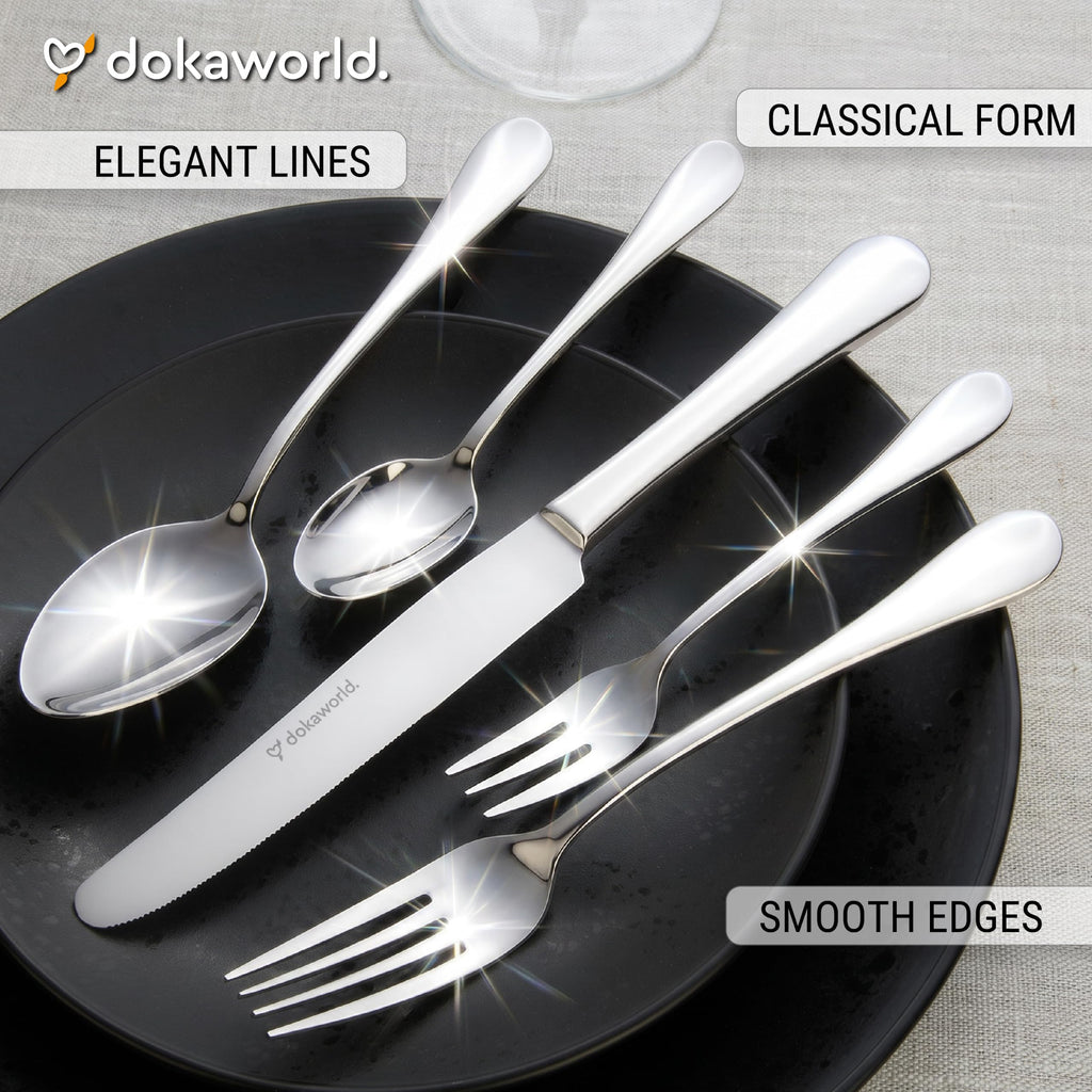 Stainless Steel Flatware - Modern Design 40 Piece Cutlery Set