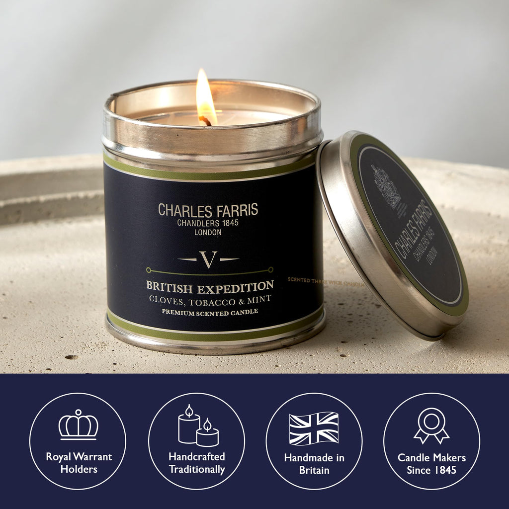 Luxury Scented - Tin, Hand-Poured, Long Lasting, Clean Burning, 300g / 10.5oz, Burns for up to 40 Hours, Made in