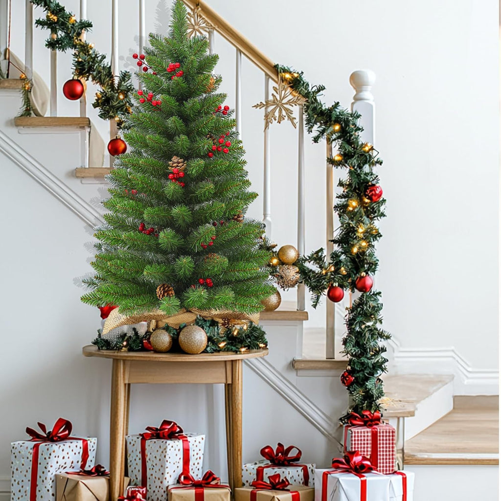 Timer 3 ft Artificial Mini Christmas Tree, Tabletop Small Christmas Trees