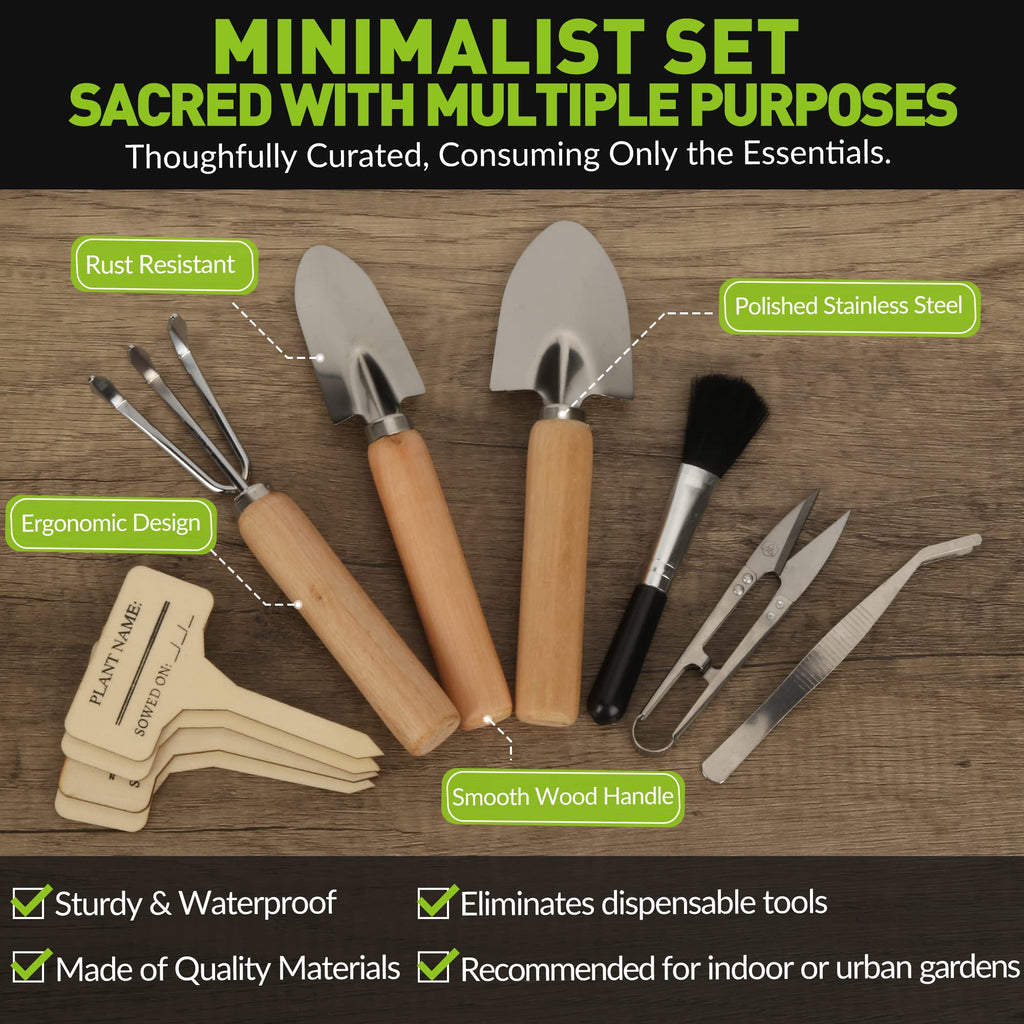 Indoor Garden Tools for Gardening - 12-Piece Small Garden Tools Set - Indoor Gardening Gifts for Women - Mini Hand