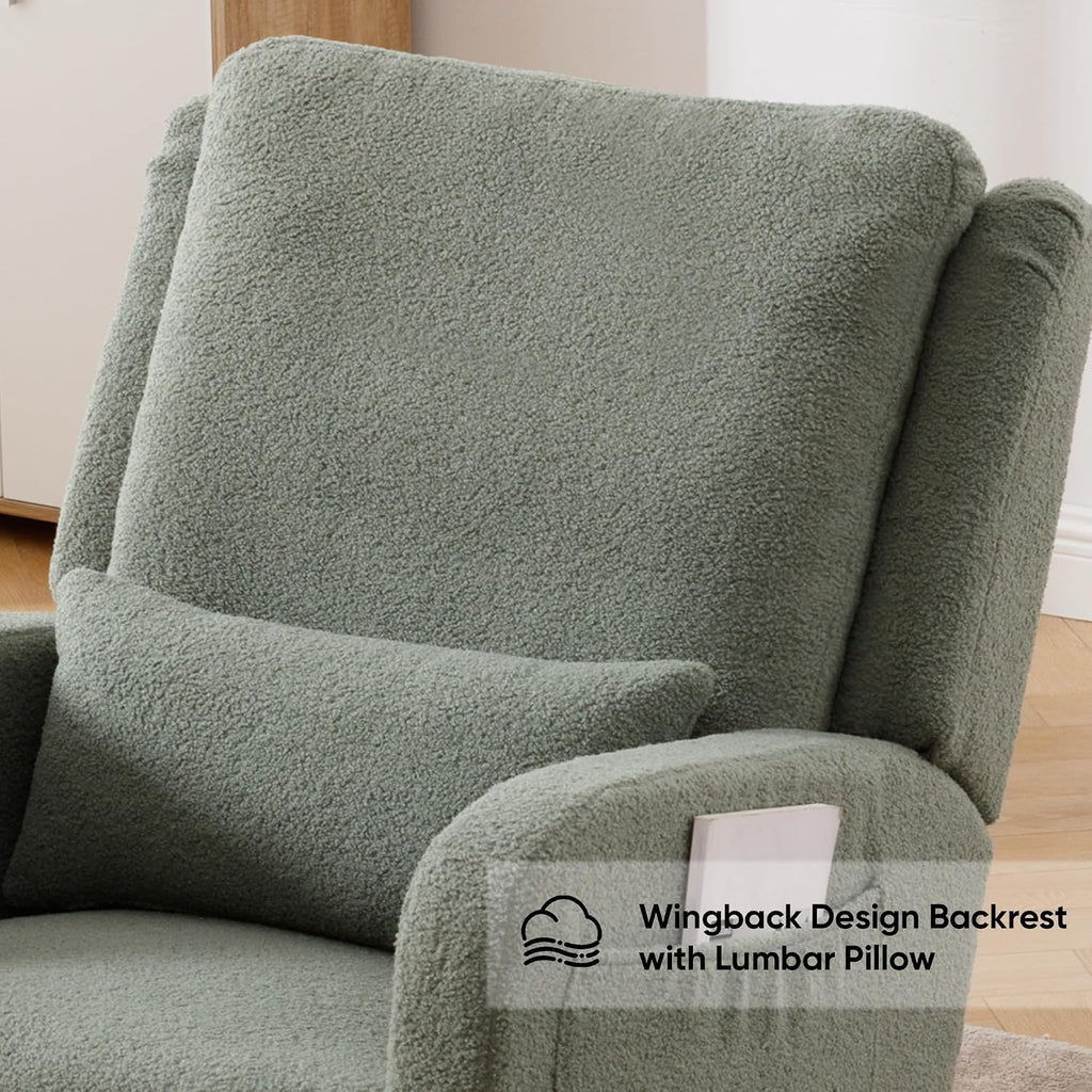 Rocking Chair Nursery, Teddy Nursing Rocking Chairs, Upholstered Nursery Glider Rocker for Mom Nursery Morden Accent