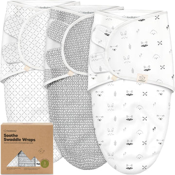 3pk Organic Baby Swaddles for Newborns, 0.5 TOG Nordic