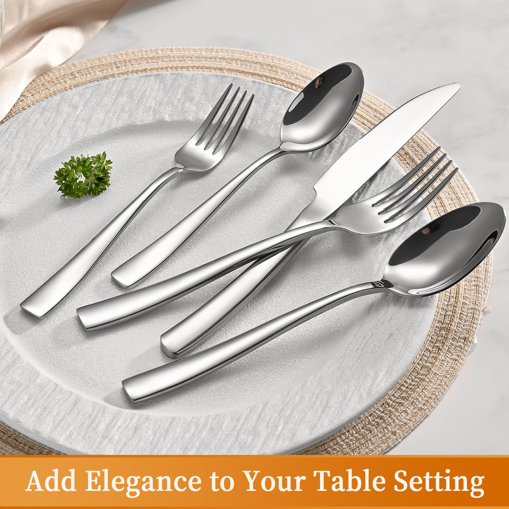 40-Piece Silverware Set, Heavy Duty Stainless Steel Flatware Cutlery Set Service for 8, Food-Grade Utensil Sets