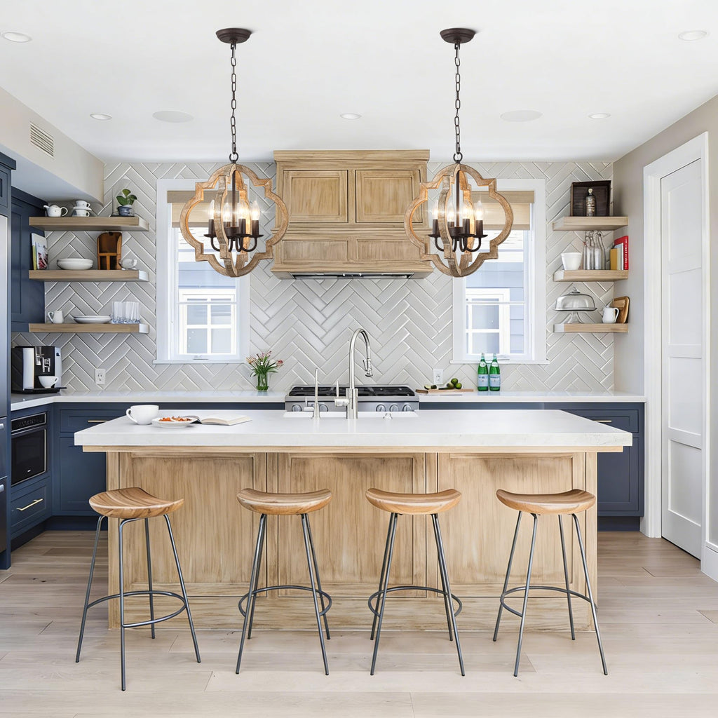 16 Inch Wood Farmhouse Chandelier