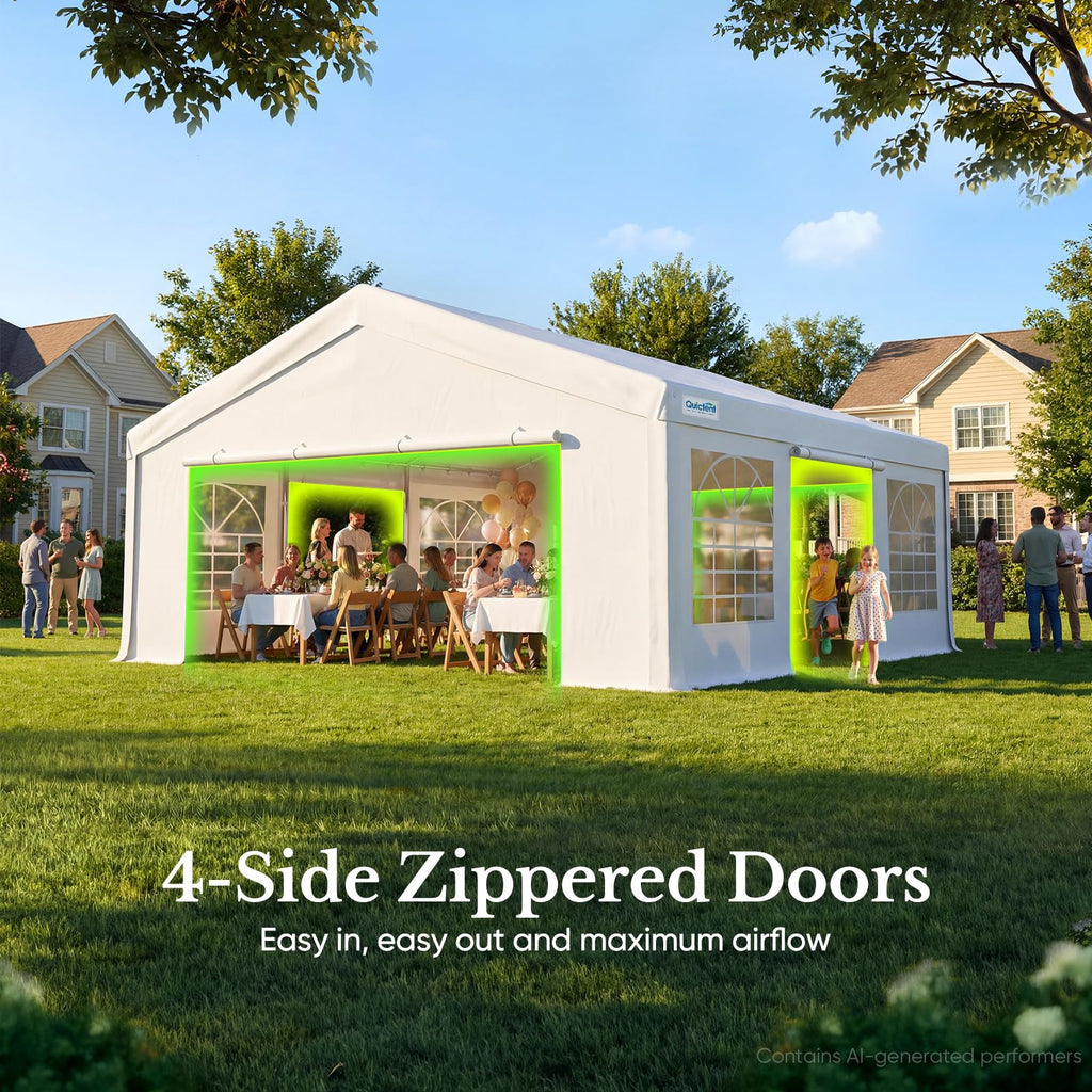 20'x20' Heavy Duty Party Tent Outdoor Canopy with Church Windows