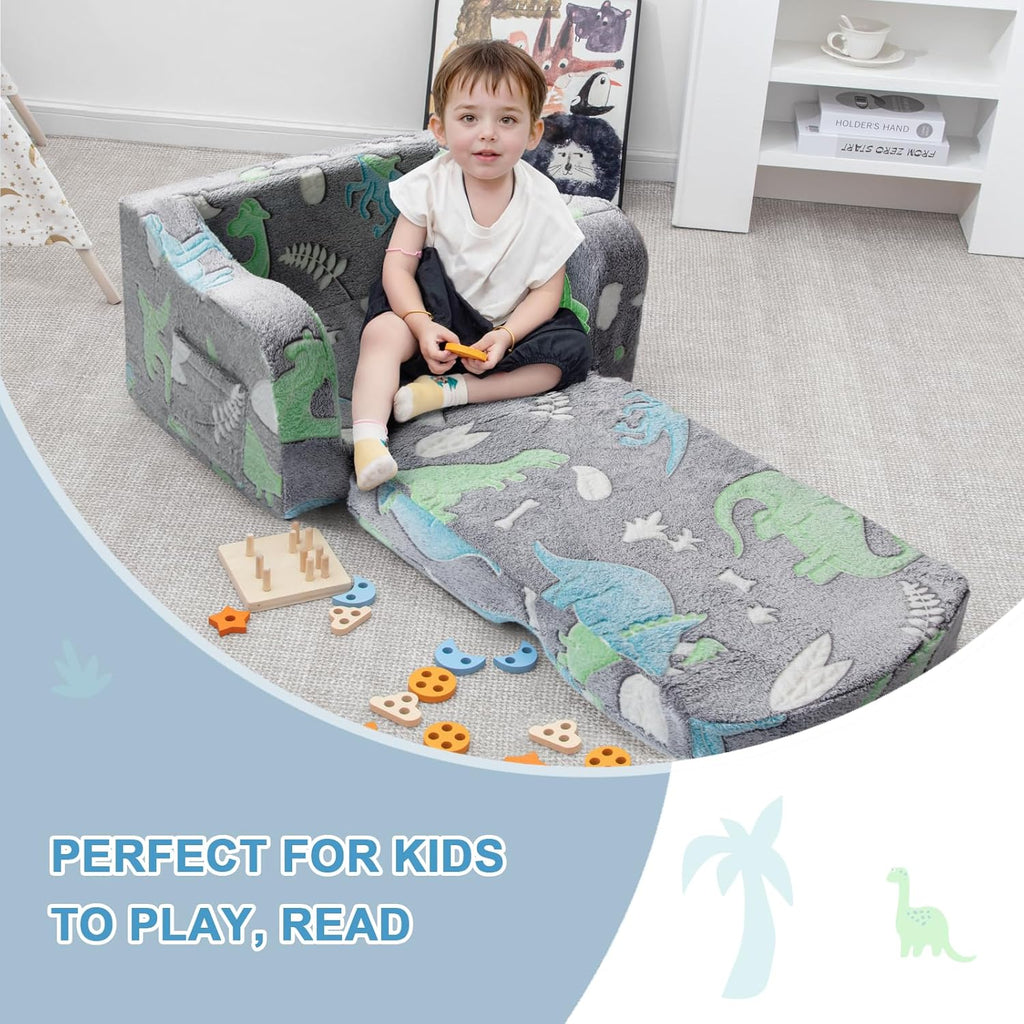 Comfy Kids Sofa Chair, in-1 Fold Out Couch with Blanket