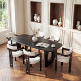 Modern Dining Table for 4-6 People,68'' Rectangle Dining Table, Kitchen Table with Pedestal Base, Dinner Table for