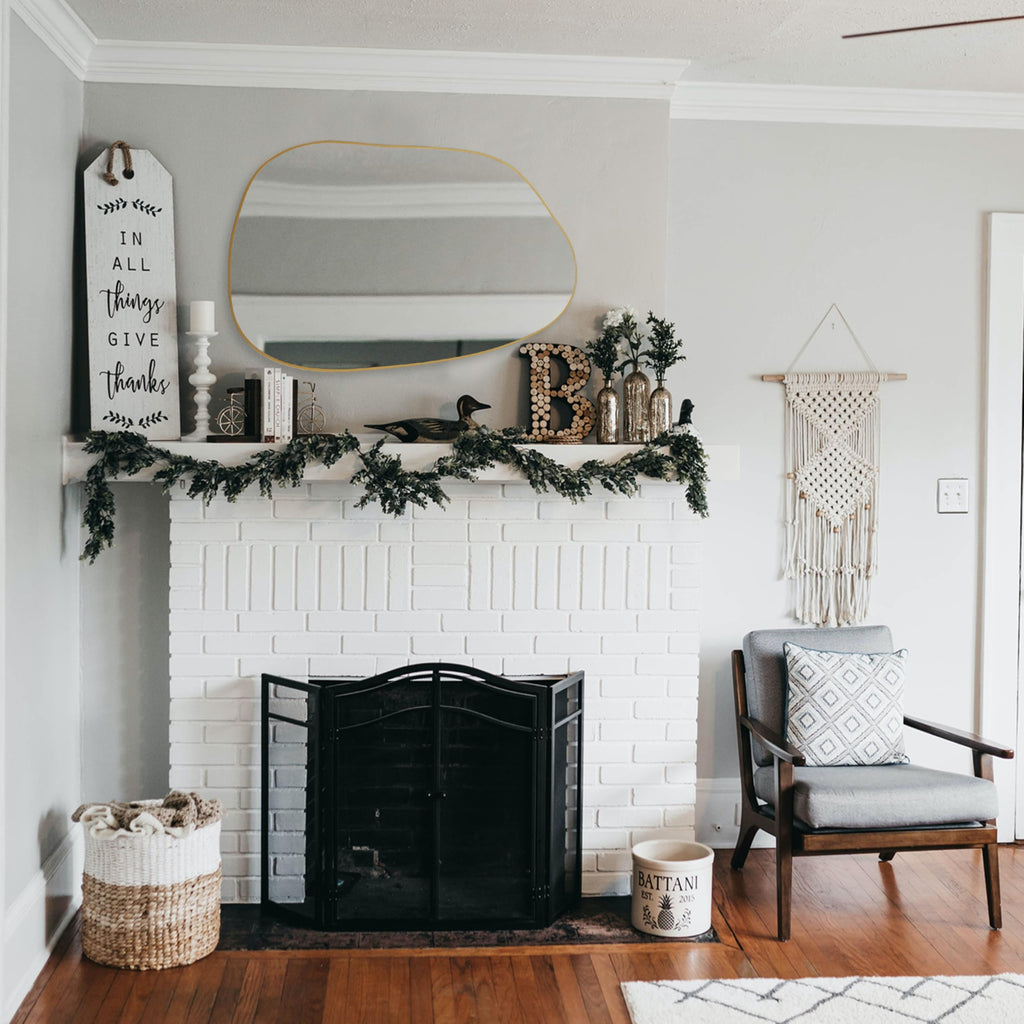 Irregular Wall Mirror Asymmetrical Mirror, 40''x26'' Gold Mirror Bedroom Living Room Entryway, Decorative Modern Wall