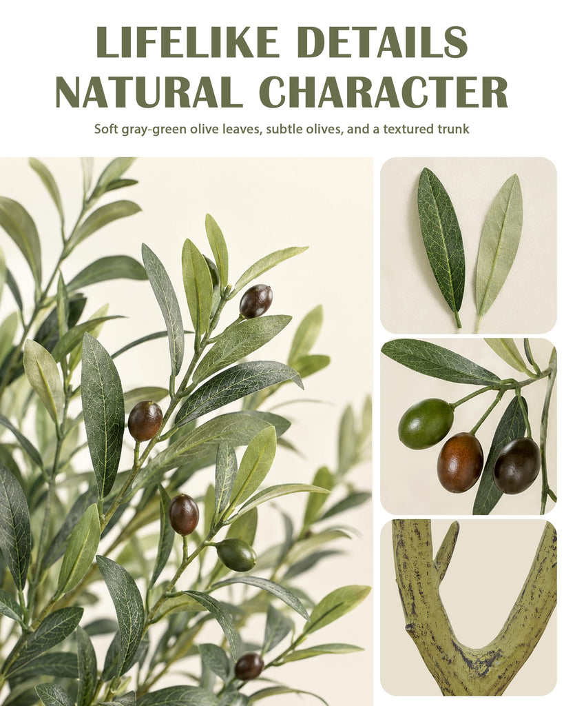 Faux Olive Tree 6ft, Artificial Olive Tree for Indoor Decor