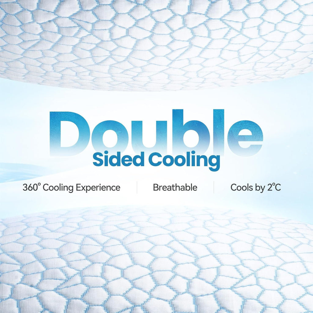 Enhanced Cooling Pillow for Hot Sleepers,Shredded Memory Foam Pillow King Size Set of 2,Adjustable Gel Bed Pillow for