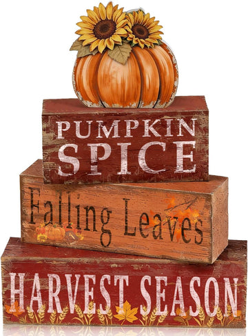 Fall Pumpkin Decor, Fall Decorations - Set of 4