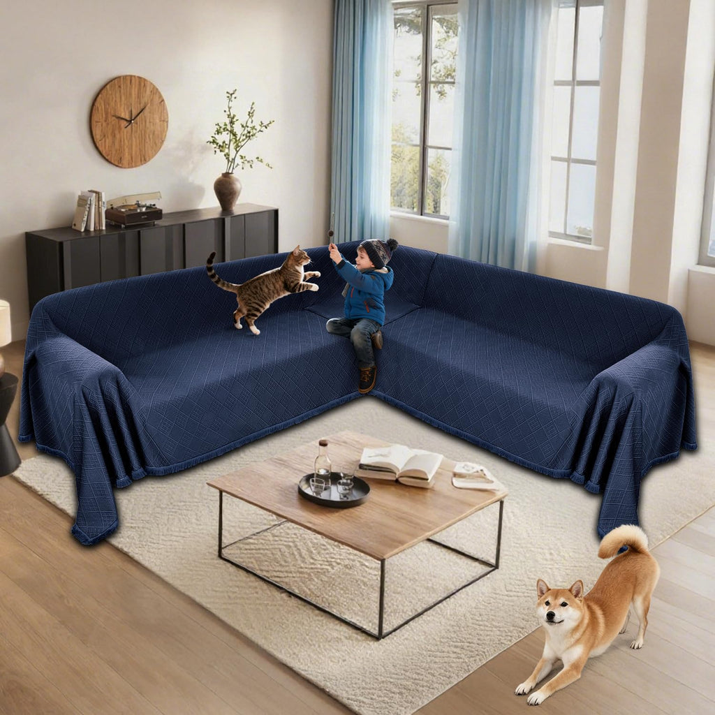 Waterproof Sectional Couch Covers Sectional Sofa Cover L Shaped Corner Sofa Slipcovers Blanket for Dogs Pets Washable