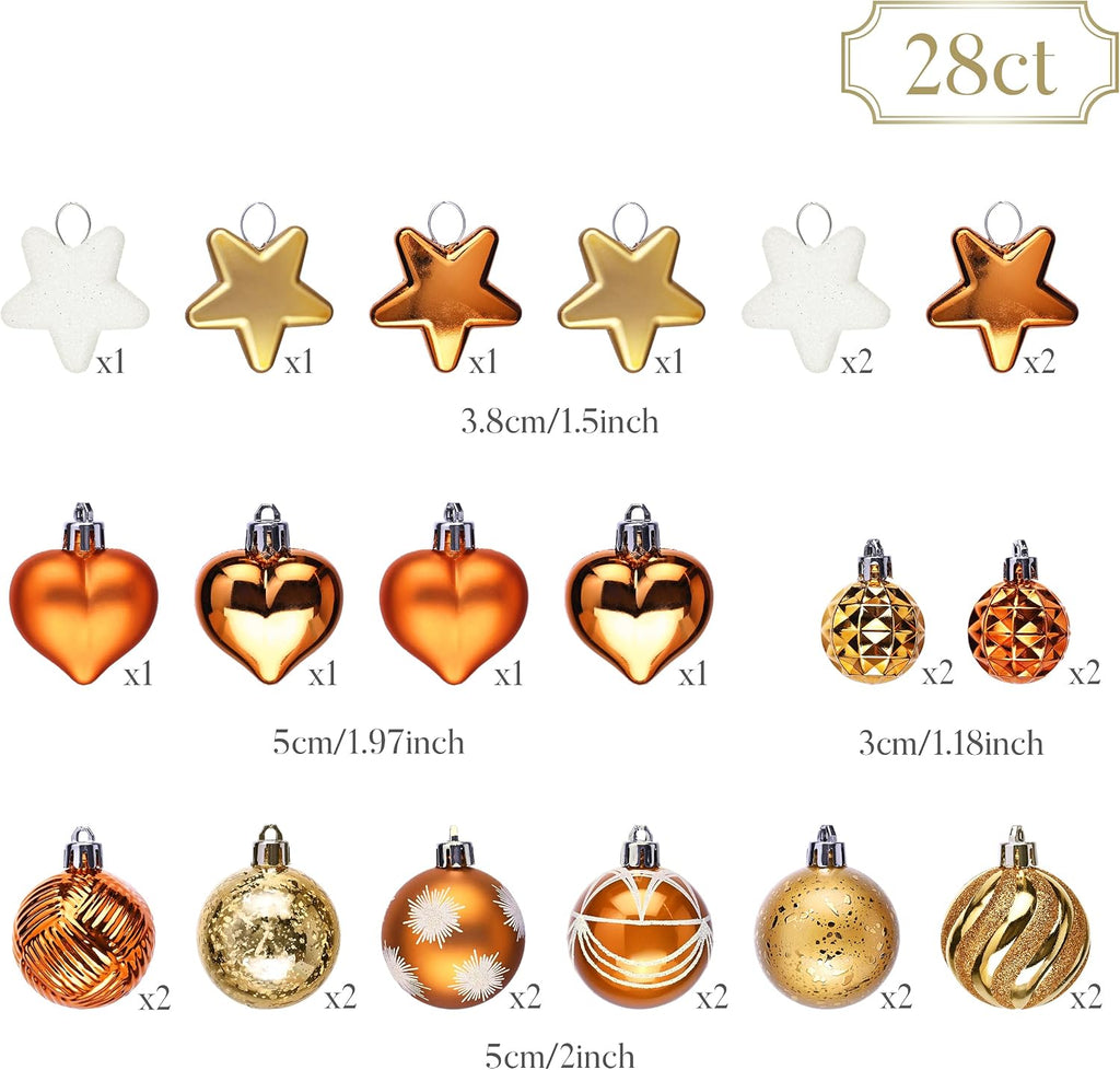 Fall Tree Ornaments Thanksgiving Decorations Home Decor - Set of 28