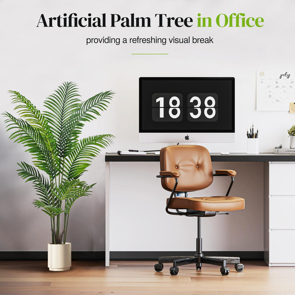 5ft Artificial Palm Tree, 2 Pack Artificial Plants Indoor Living Room, Tall Fake Trees Tropical Areca Floor Plant
