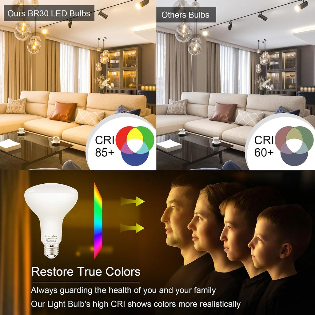 BR30 LED Recessed Can Light Bulb 65W Equivalent 2700K Warm White