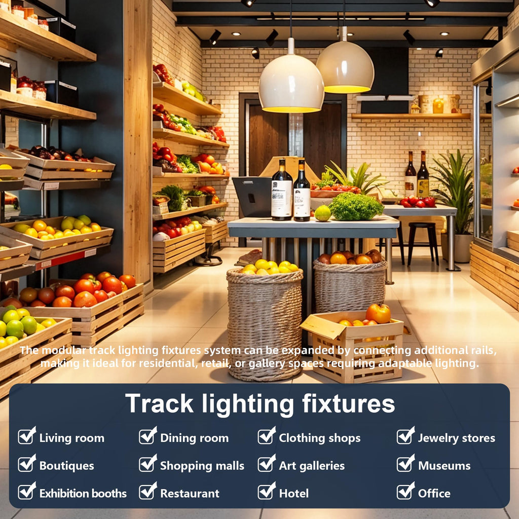 10W LED White Track Lighting Heads, H Type Track Lighting Rail Ceiling Spotlight for Accent Task Wall Art Exhibition