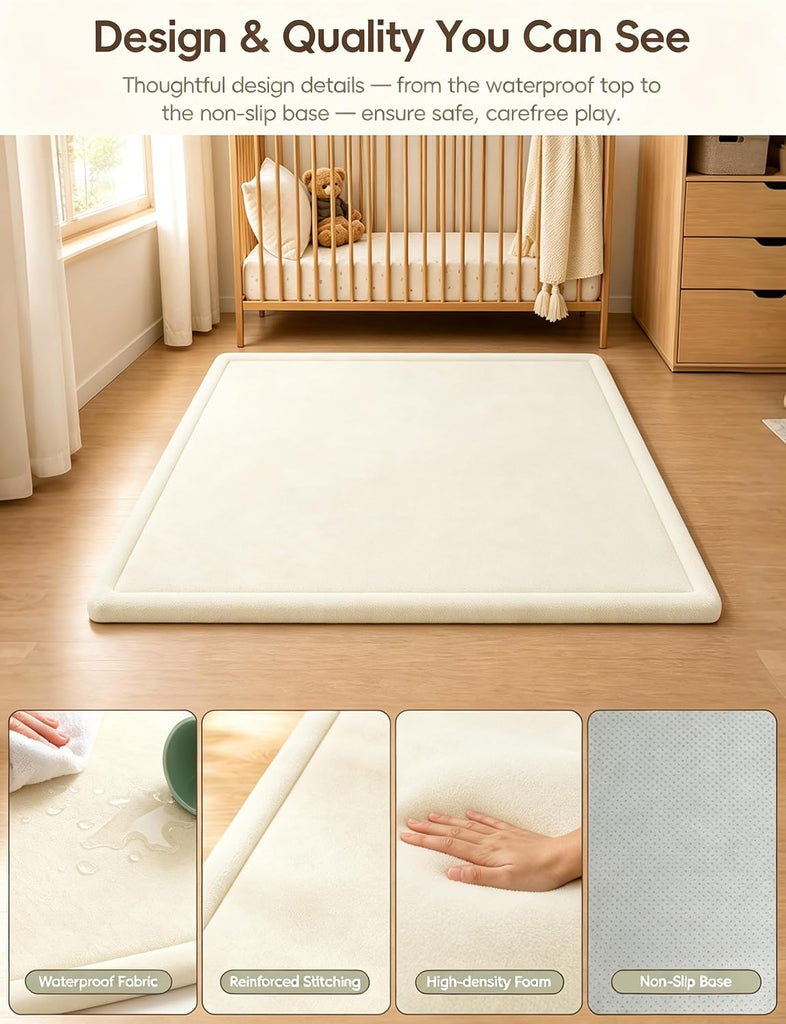 1.3" Thick Baby Play Mat for Floor, 79x59 Large Kids Room Rugs