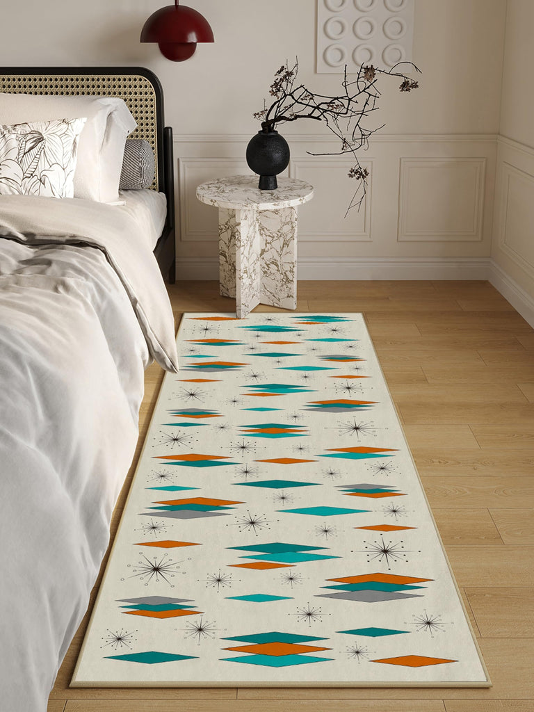 Mid Century Modern Rug Runner s Atomic Retro Kitchen Runner Rug Non Slip Carpet Washable Runners s Entryway