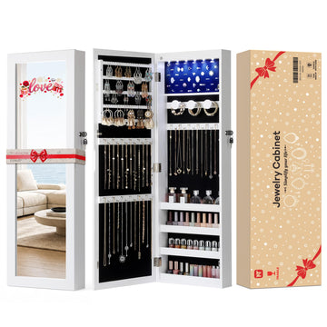 Jewelry Armoire, Hanging Mirror Jewelry Cabinet, Gift Box