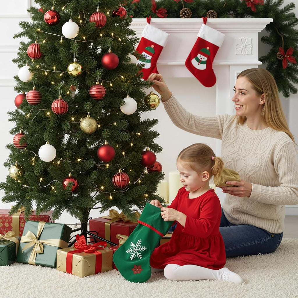 Pre-lit Pencil Christmas Tree, Green Artificial Spruce Slim Christmas Trees with 500 Incandescent Lights, 1100