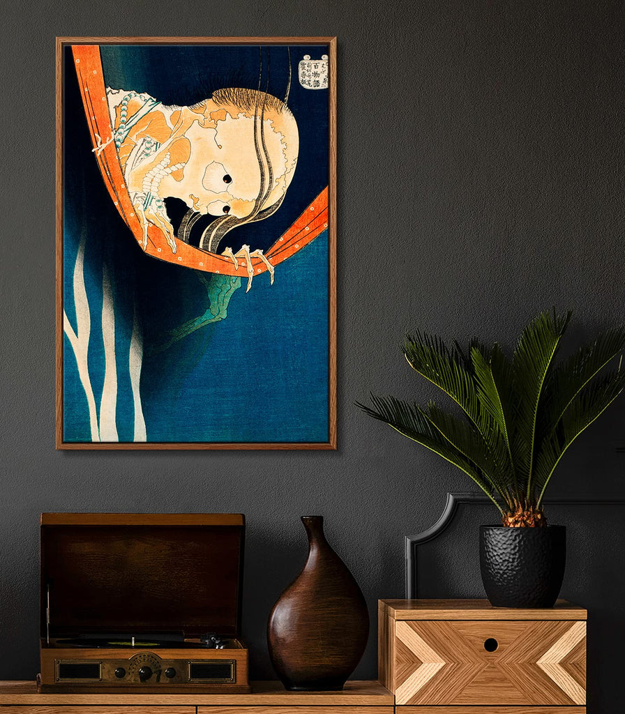 Floating Frame Canvas Print Wall Art - Japanese Ukiyo-e Painting - The Ghost Kohada Koheiji by Katsushika Hokusai